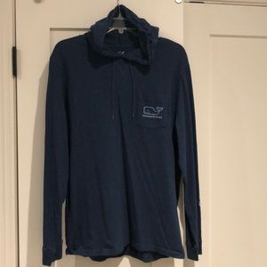 Vineyard Vines Navy Hooded Whale Tee